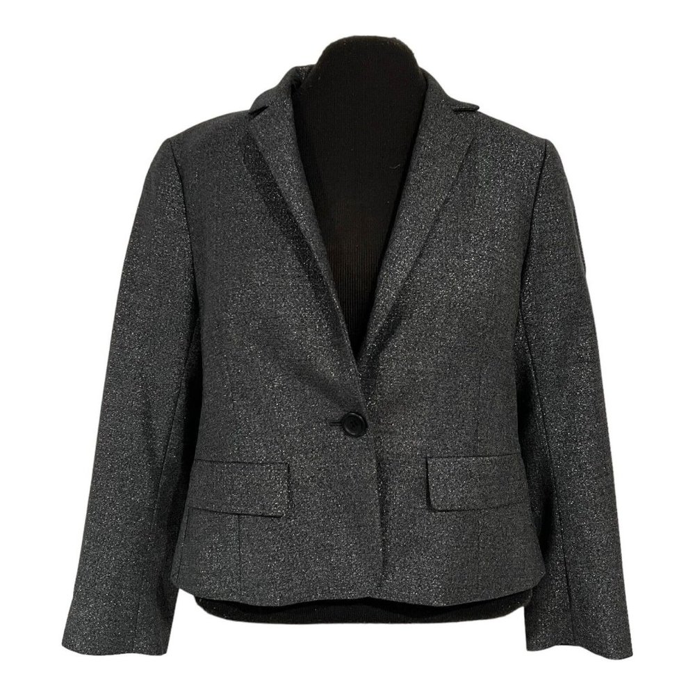 Theory Helvia Polyphonic Wool Blend Size 4 Shimmer Blazer Work Career‎ ECU